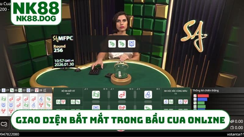 Giao diện bắt mắt khi chơi bầu cua online